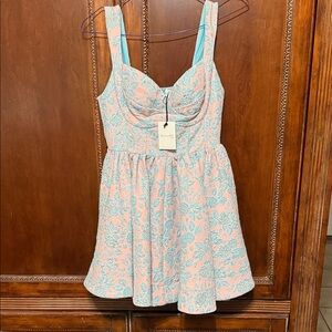 Floral Pink and Blue Dress